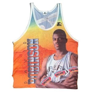 Vintage 90s NBA David Robinson San Antonio Spurs Basketball All Over Print Jerse
